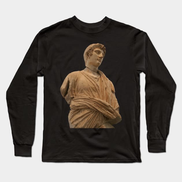 Statue of Roman Citizen Wearing Toga Vector Art Long Sleeve T-Shirt by taiche